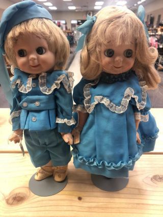 Antique Googly Eye Girl & Boy 12 " Dolls German Jd Kestner 221
