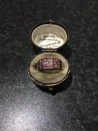 Victorian 15ct Gold Diamond And Ruby Ring Chester 1882 3.  8g Size M 1/2