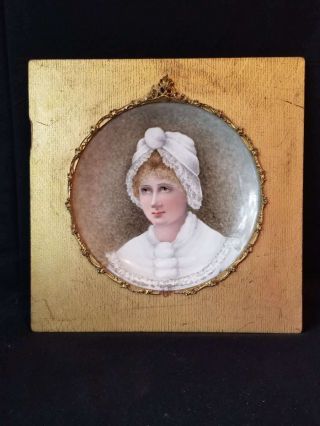 Antique Mounted Hand Painted Portrait Cabinet Plate,  Laurie Peacock 1880
