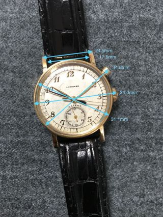 Rare Longines One Button Flyback Chronograph Ref 2507 Cal 12.  68Z Circa 1940 ' s 8