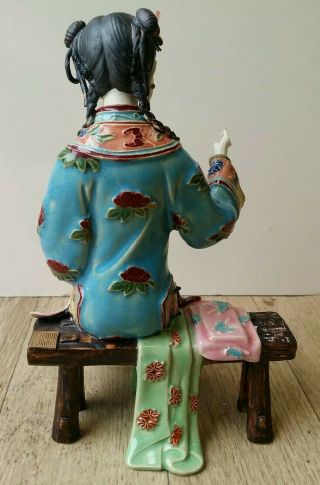 STUNNING Vintage Chinese Shiwan Porcelain Figurine 4