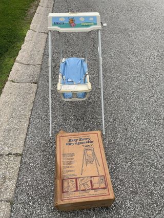 Vintage (graco) Easy Entry Swyngomatic Wind Up Baby Swing With Box
