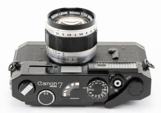 (167) RARE & Black Paint Canon 7 w/50/1.  4 lens & front cap 3