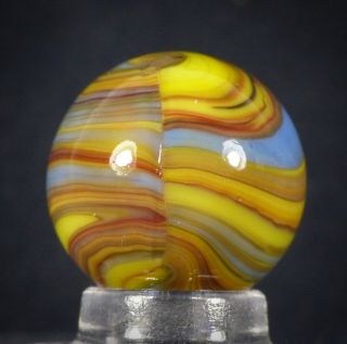 5/8 ",  (. 64) Wet Cac Christensen Agate 3 - Color Striped Opaque Vintage Marble