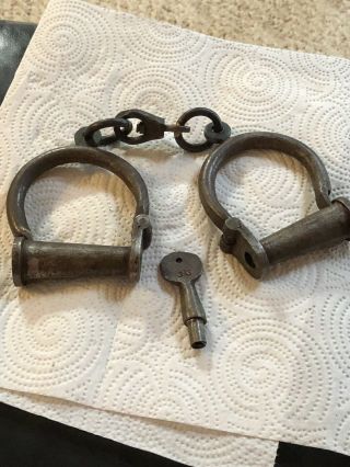 Vintage Hiatt British Made Handcuffs With Key Perfectly Key 383