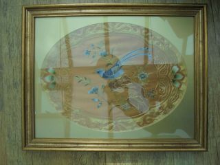Antique/vintage Chinese Silk Featuring A Bird & Flowers.  Please See Photos.