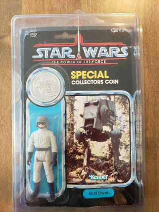 At - St Driver Star Wars Potf Power Of The Force Vintage W/coin & Case 1984