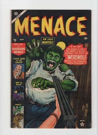 Menace 3 Vintage Marvel Atlas Comic Pre - Code/hero Horror Golden Age 10c