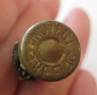 VINTAGE WWII Trench Art BULLET Charm Fob PROTECT THE FLAG Good Luck Charm 4