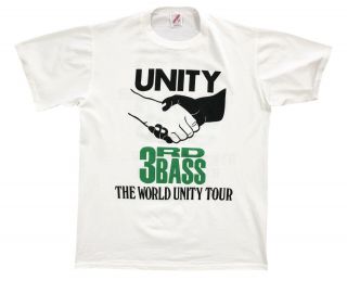Vintage 3rd Bass T Shirt Unity World Tour 1991 Size Large 90s Rap Hip Hop Tee