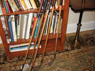 Antique Wood Shaft Golf Clubs,  Five Old Clubs,  Look And Feel,  Nr