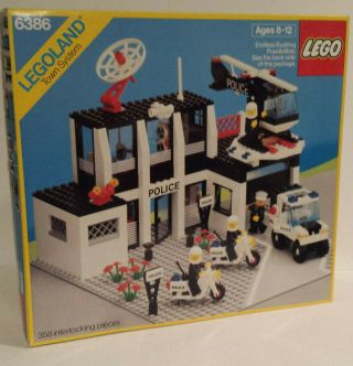 Lego 6386 Police Station Town City Nib 1987 Classic