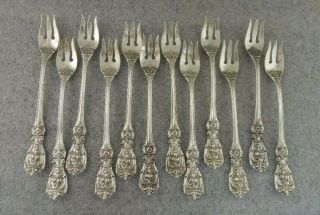 12 Sterling Silver Cocktail/shrimp Forks Reed & Barton “francis I