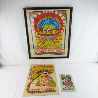 Orig.  1969 Psychedelic Poster Morristown Nj High School Nitty Gritty Blacklight?