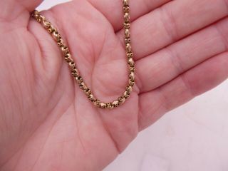 Fine Solid 9ct/9k Gold Heavy Early Victorian Chain Necklace,  16.  1 Grams,  375