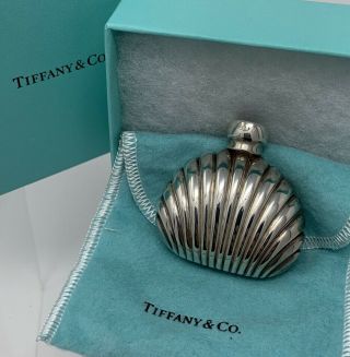 Tiffany & Co Sterling Silver Perfume Bottle With Onyx Top - Box & Pouch