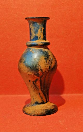 Stunning Roman Decorative Blue Glass Vase,  (ca.  1st Century A.  D. )