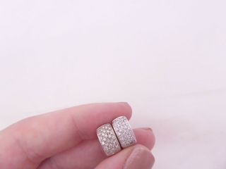 Diamond Earrings,  60 Point 18 Carat White Gold Cluster Hoop Earrings