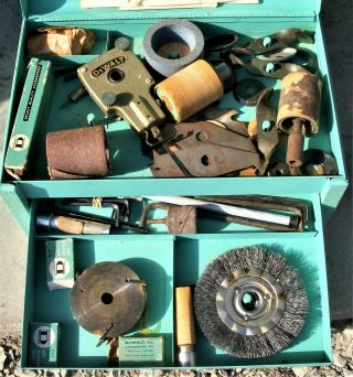 RARE Vintage Factory Accessory Box & Factory Goodies for DeWalt Radial Arm Saw 6