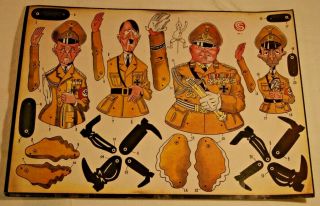 Rare Vintage Nazi Leadership Cardboard Marionette Cutouts 1950 