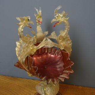 A/F antique Murano Fratelli Toso dragons venetian aventurine glass ornament 2
