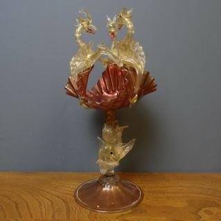 A/F antique Murano Fratelli Toso dragons venetian aventurine glass ornament 4