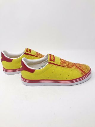 ADIDAS Stan Smith MAYAN Vintage Mens Shoes Canvas Slip On Yellow/ Red Sz9 RARE 2