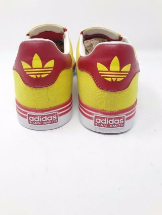 ADIDAS Stan Smith MAYAN Vintage Mens Shoes Canvas Slip On Yellow/ Red Sz9 RARE 4
