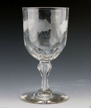 Early American Air Trap Stem Glass Grape Stem Goblet