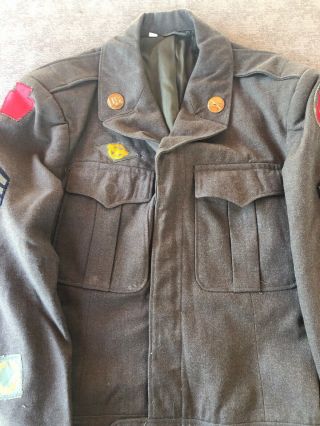 Ww2 Us Army Ike Jacket 28th And 63rd Div Patched