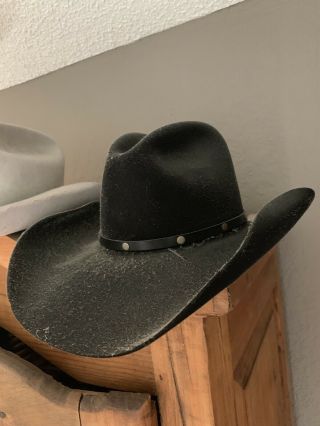 Vintage Black Western Cowboy Hat Xxxx Beaver Stetson 4x Medium 1/4