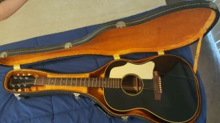 1968 Gibson J - 45 Acoustic Guitar Vintage RARE Black Ebony w/ White Pick Guard 2