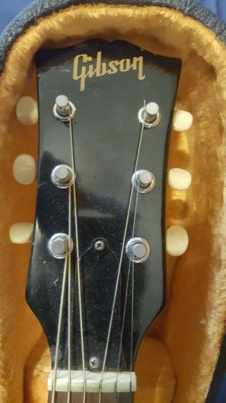 1968 Gibson J - 45 Acoustic Guitar Vintage RARE Black Ebony w/ White Pick Guard 3