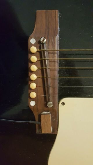 1968 Gibson J - 45 Acoustic Guitar Vintage RARE Black Ebony w/ White Pick Guard 5
