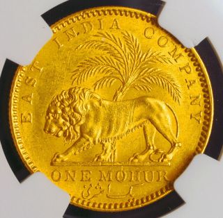 1841,  India (british),  Queen Victoria.  Rare Gold Mohur Coin.  Sw - 3.  7.  Ngc Ms - 60