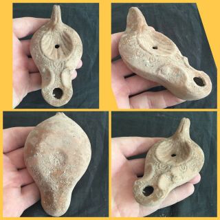 Rare Ancient Authentic Roman Clay Oil Lamp C3rd 4th Cent Ad