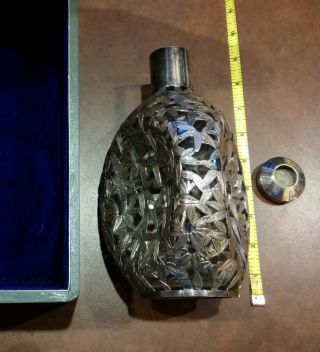 Rare Haig & Haig Pinch Sterling Silver 950 Covered Overlay Decanter Bottle 9.  5 "