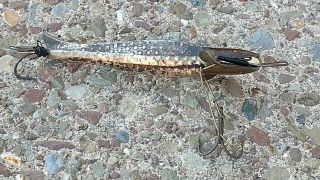 Antique Chapman & Son Fishing Lure Metal Minnow Brass Head Theresa Ny Usa Rare