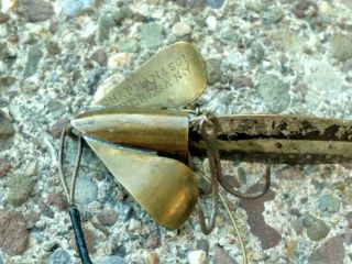 Antique Chapman & Son Fishing Lure Metal Minnow Brass Head Theresa NY USA RARE 4