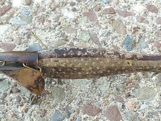 Antique Chapman & Son Fishing Lure Metal Minnow Brass Head Theresa NY USA RARE 6