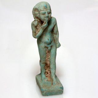 Very Rare Egyptian Blue Glazed Goddess Amulet Statue Ca 1000 - 500 Bc