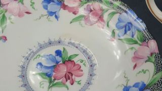 Vintage Paragon Sweet Pea Pink & Blue Fine Bone China Tea Cup & Saucer England 6