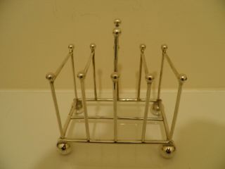 SOLID SILVER CHRISTOPHER DRESSER STYLE TOAST RACK.  Sheff 1891.  (6.  3oz) 3