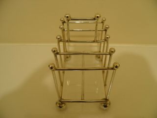 SOLID SILVER CHRISTOPHER DRESSER STYLE TOAST RACK.  Sheff 1891.  (6.  3oz) 4