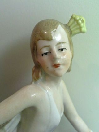 Vintage Porcelain ART DECO FLAPPER DANCING LADY FIGURINE 2