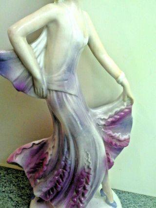 Vintage Porcelain ART DECO FLAPPER DANCING LADY FIGURINE 3