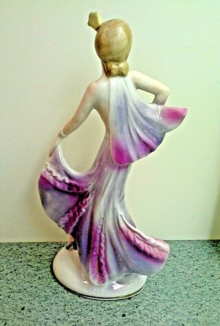 Vintage Porcelain ART DECO FLAPPER DANCING LADY FIGURINE 4