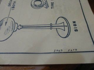 MARX GAS STATION INSTRUCTION SHEET - DOUBLE SIDED.  CIRCA 1950 ' S 4