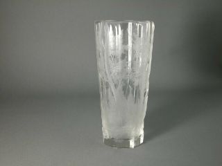 Fine Moser Woodland Vase Stag & Doe Cut Crystal Antique