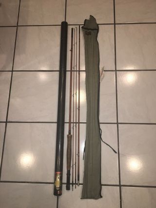 Heddon Split Bamboo Fly Fishing Rod 9ft 17 Black Beauty W Case